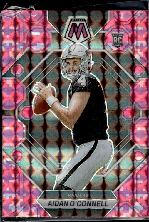 2023 Panini Mosaic #281 Aidan O'Connell Pink Fluorescent Mosaic #/10