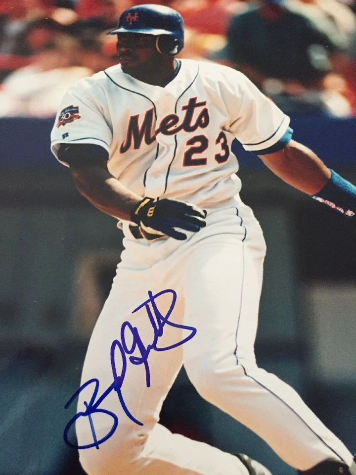 FOTO 8x10 autógrafo firmado por Bernard Gilkey New York Mets con certificado de autenticidad Holo Foto 2 de 4