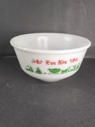 Vintage Hazel Atlas Christmas Egg Nog Bowl -