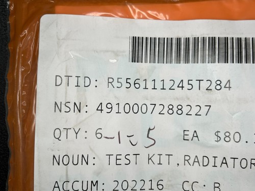 LIGHT ARMORED VEHICLE STANT ST255 J24460-01 TEST KIT, RADIATOR 4910-00-728-8227 - Picture 7 of 7