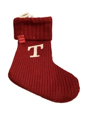 christmas stocking all red with a letter T