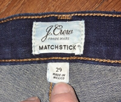 Jean J Crew Matchstick Délavé Moyen - Taille 29R, Coupe Slim, En Coton Stretch