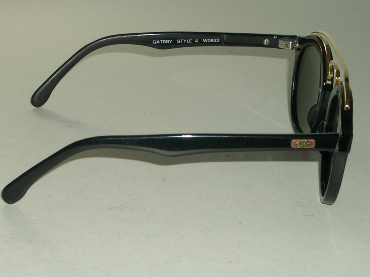 VINTAGE B&L RAY BAN W0932 SHINY BLACK G15 SMALL GATSBY STYLE 4