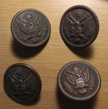 US WW1 Army Overcoat Great Coat Large Buttons, set of 4