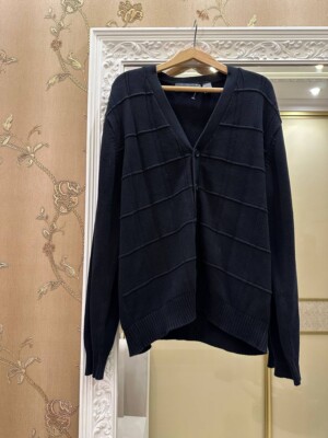 Oscar De La Renta Long Sleeve Size XL Button Up Cardigan Sweater Black 