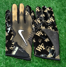 Nike Wake Forest Team Issued Vapor Jet 8 Football Gloves Black Size XL New