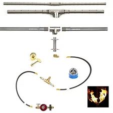 TB98ITCK+: IN-TABLE DIY GAS FIRE PIT KIT & 98" LIFETIME 316 STAINLESS BURNER