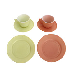 Vintage Hazel Atlas Childrens Dishes Little Hostess Pastel Party 2 Sets 6 Pieces