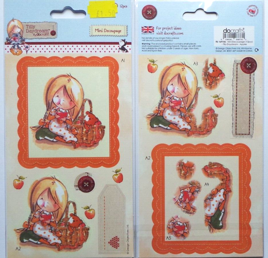 Papermania Docrafts Tilly Daydream Mini Decoupage Apples 12 Piece on 2 Sheets