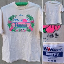 Vintage Hawaii t-shirt neon graphics 1989 80s 90s 1980s size XL