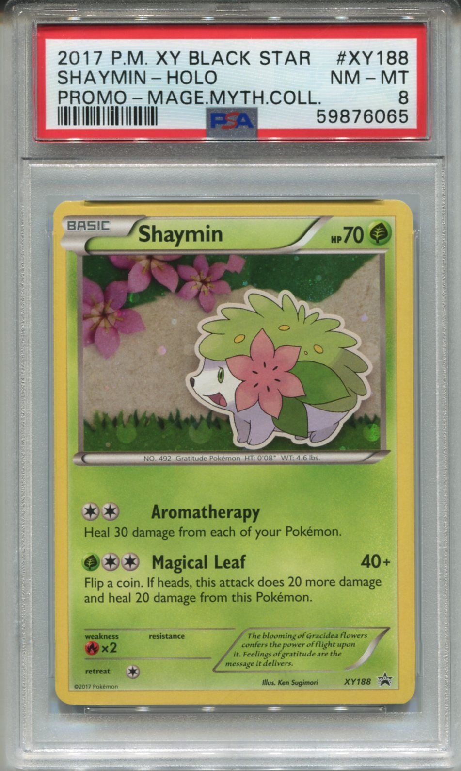 Pokemon X & Y Black Star Promo XY188 Shaymin Holo PSA 8