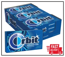 12-Pack ORBIT Gum Peppermint Sugarfree Chewing Gum, ADA Approved, 14 Pieces