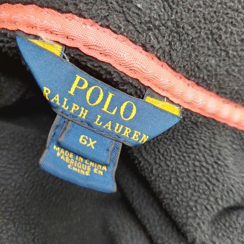Polo Ralph Lauren Kids Size 6 Black Green Fleece Full Zip Jacket Pink Pony - Picture 6 of 8