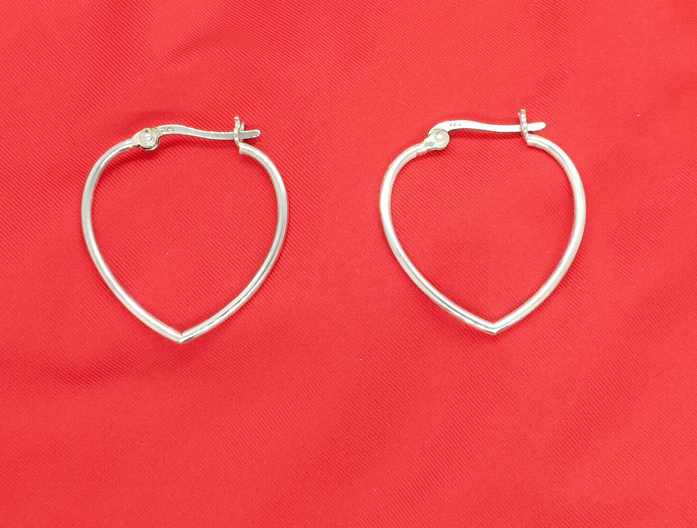 Creoles anneau coeur argent 925 femme anti-allergie diamètre 2cm