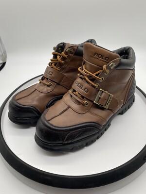 Polo by Ralph Lauren  Mens Polo Leather Boots Brown Size 8D Preowned