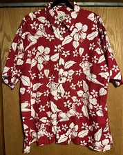 Vintage Koko Island Hawaiian Shirt Red Hula Bikini Girls Flowers XL Or 2X
