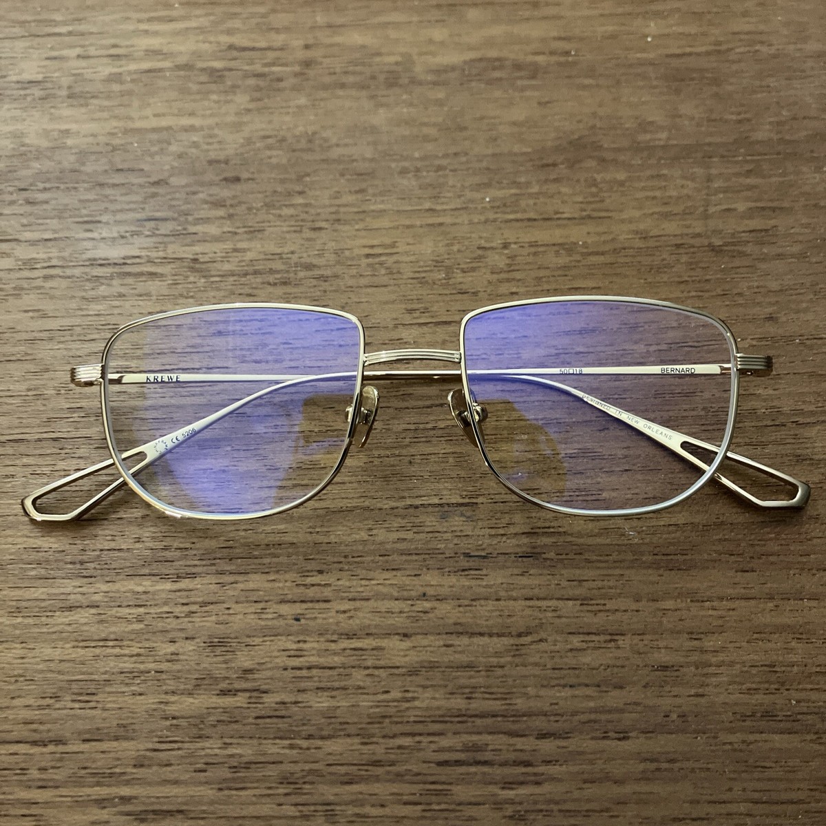Krewe Black X Barrett Bernard Titanium Blue Light Aviator 