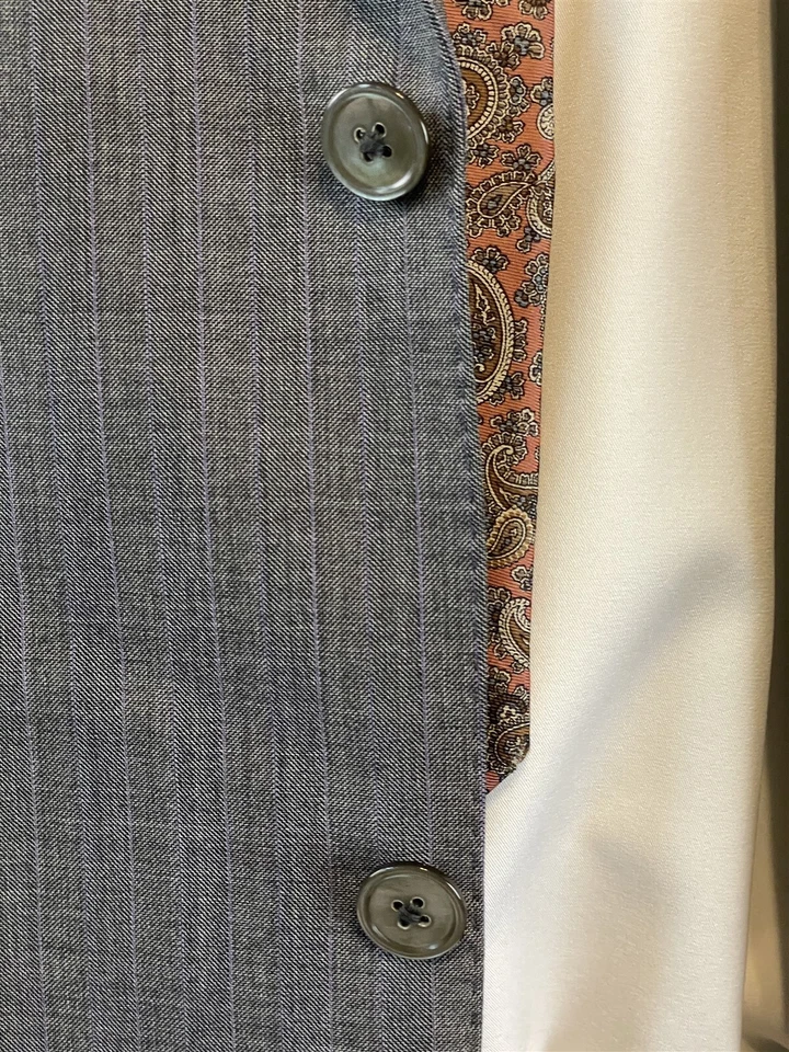 Blazer Luigi Bianchi Mantova 42L Vitale Barberis Canonico Super 130's Gris 2Btn Foto 4 de 4