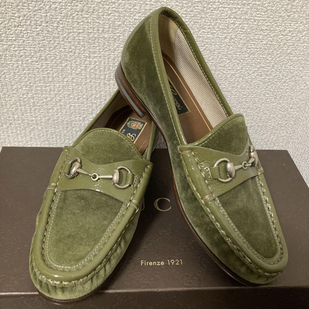 GUCCI 1953 Collection Horsebit Green Leather Metal Fittings