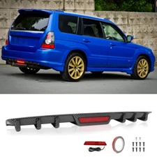 For Subaru Forester 01-15 Rear Bumper Diffuser Splitter w/ Led Brake Tail Light