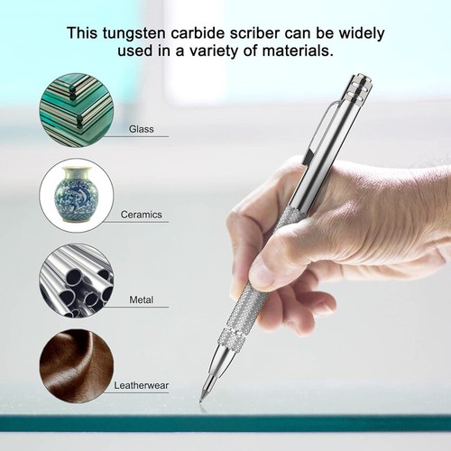 Metal Scribe Tool Premium Aluminium Tungsten Carbide Tip Scriber Etching Pens - Picture 7 of 21