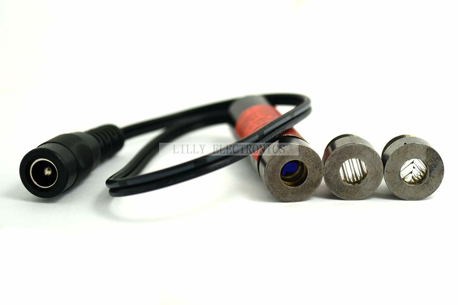 650nm 100mw Red Laser Dot Line Cross Diode Module 13x42mm w/ AC Adapter & Holder