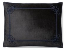 RALPH LAUREN HOME MERKEL THROW PILLOW COLOR BLACK VELVET EMBROIDERY SIZE 15X20