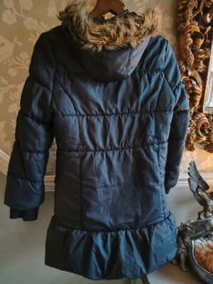 Girls Monsoon Heritage Collection Puffer Navy Coat 11 To 12 years UK