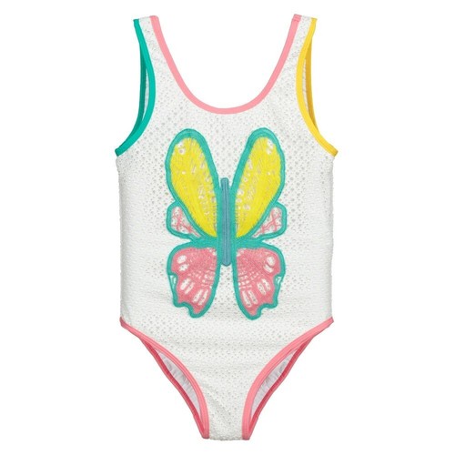 STELLA MCCARTNEY Kids Butterfly Recycled White Crochet Swimsuit 3Y