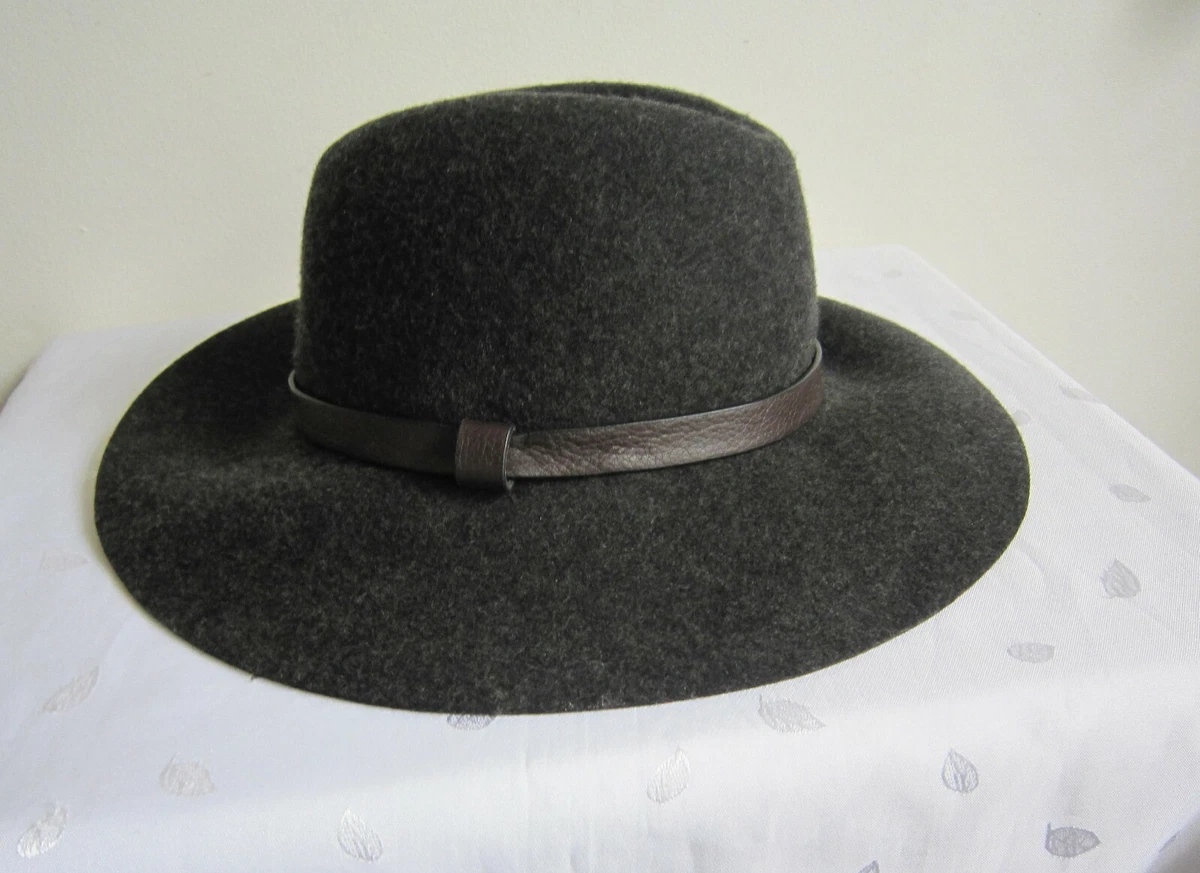 J. Crew Grey 100% Wool Ribbon Fedora Hat Size M/L Classic Preppy Minimalist JCrew Classic Fedora Wool Hat M/L Medium Larg $65 NWT  main image 2