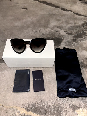 PRADA SPECIAL PROJECT OPR 22VS Black Light Grey Shaded 1AB0A7 Sunglasses NWT