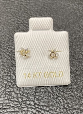  14k Gelbgold Ohrstecker Sternschliff 0,70ct Weißtopas Schraubverschluss 