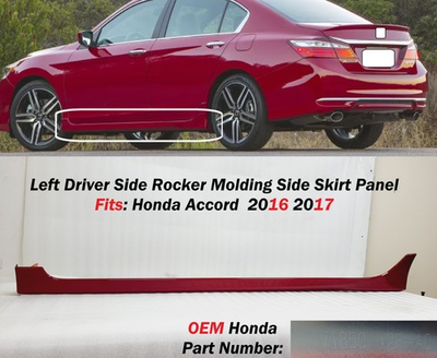 #ad OEM 2016 2017 HONDA Accord LEFT Rocker Molding Side Skirt Panel RED 71850T2FA0 $340.00