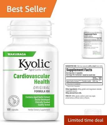 Wakunaga Aged Garlic Extract - 100 Capsules, Gluten-Free Formula for Wellness
