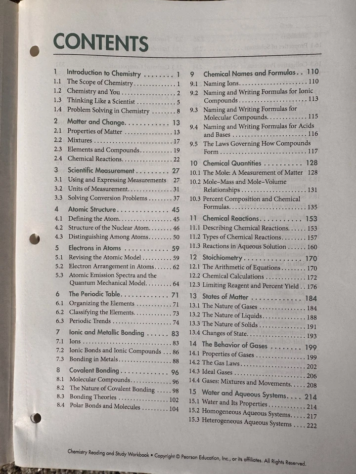 Pearson Chemistry Reading And Study Workbook Teacher’s Edition Paperback NEW - Image 4 of 4