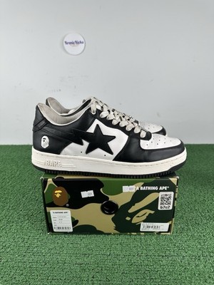 Size 9.5 - A Bathing Ape BAPE STA Panda Black White - OG Box