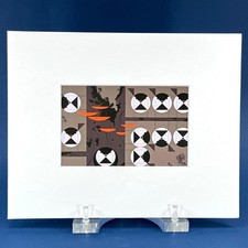 Chickadees Charley Harper Birds Matted Art Postcard White Style B Ready to Frame
