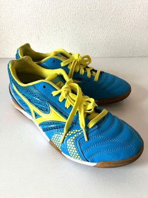 Mizuno Lanzamento Wave Pro SL Futsal Shoes Blue Yellow JP 26.0cm (US 8) Used