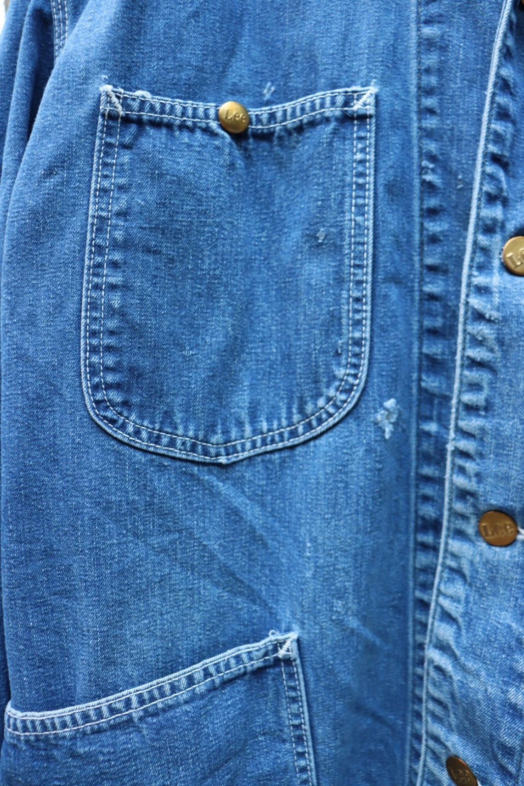 Vintage Lee Denim Chore Jacket Size XL Union Made Workwear Coat 60s 70s image 3