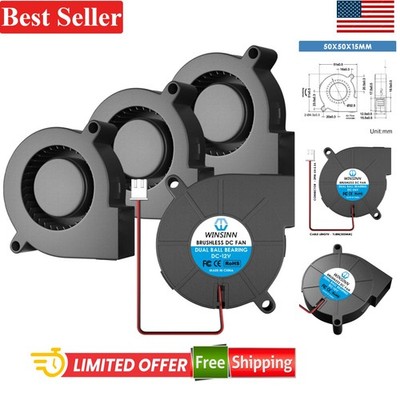 50mm 12V Blower Fan for 3D Printer Cooling Pack of 4