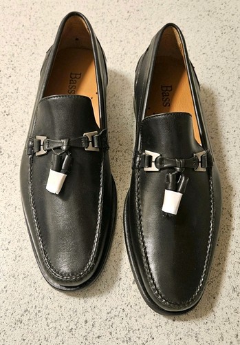 GH Bass Weejuns Donald Black Leather Bit Tassel Loafers Men's Sz 9.5 NEW VINTAGE