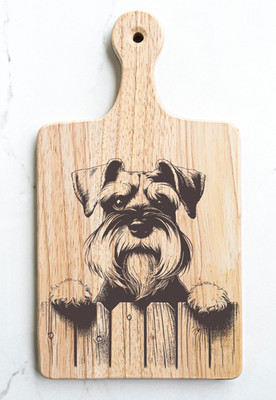 Schnauzer Dog Cutting Cheese Board