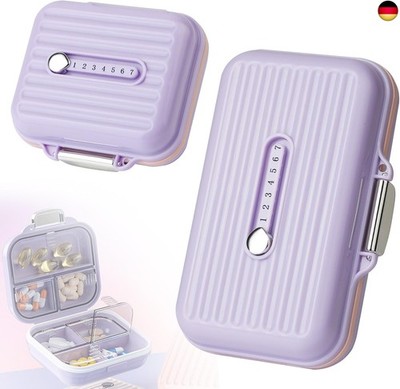 Tablettenbox 7 Tage, 2er Großer und Kleine Pillendose 7 Fächer Morgens Abends, M
