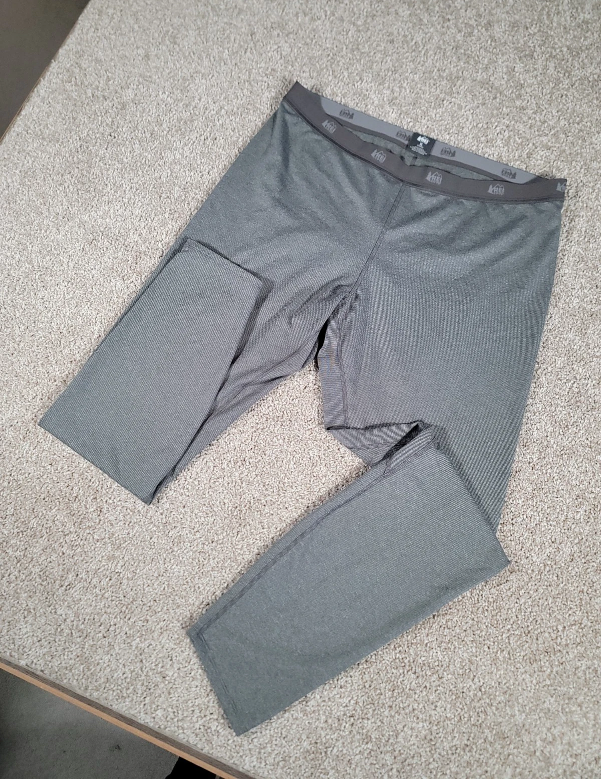 REI Base Layer Tights Size XL Gray Full Length Midweight Soft Hiking Womens Warm