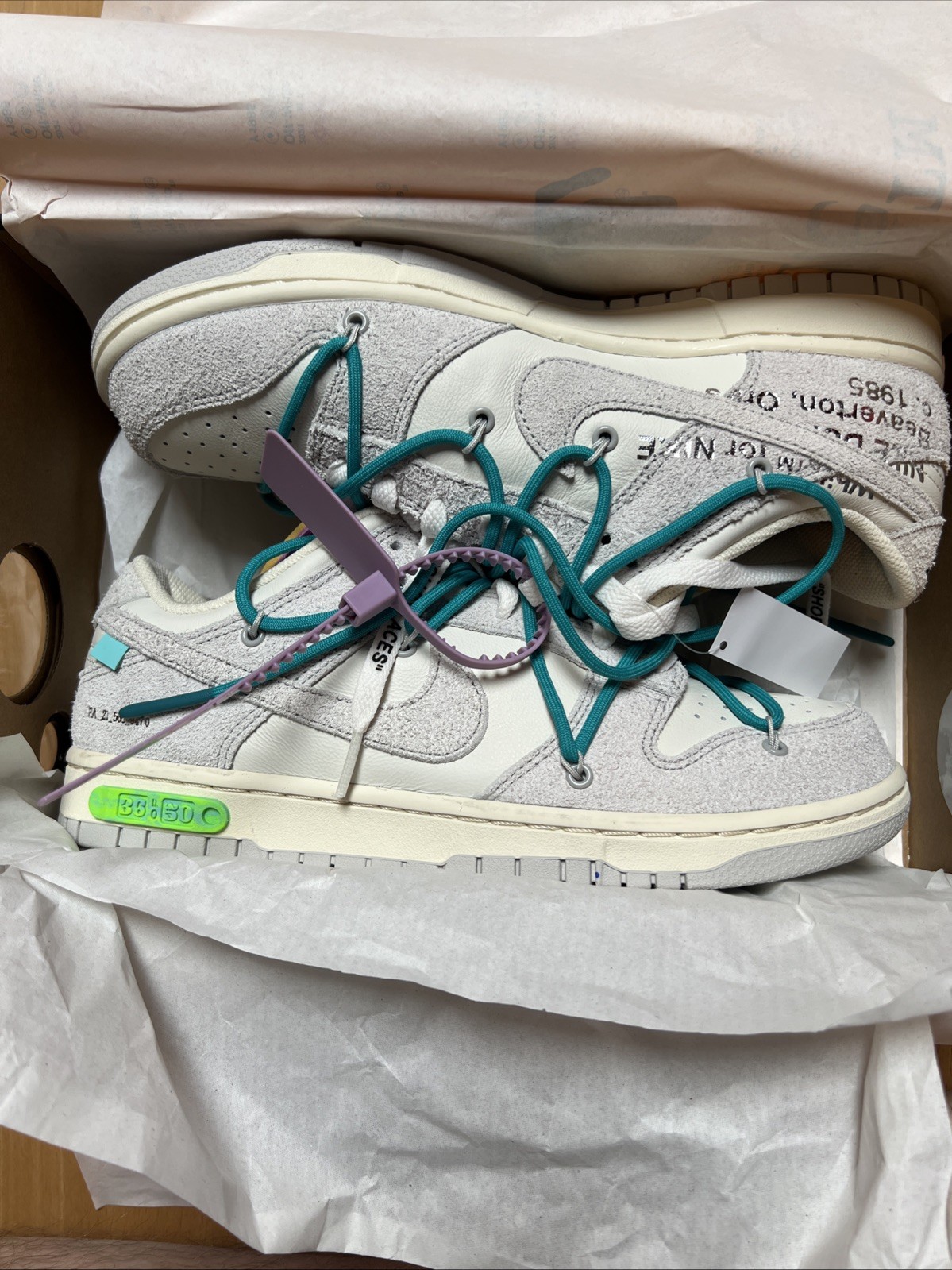 OFF WHITE X NIKE NIKE DUNK LOW X OFF WHITE LOT 36