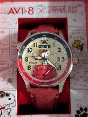 AVI-8 Snoopy Peanuts Flying Aviator McKellar Dual Time Limited Edition 