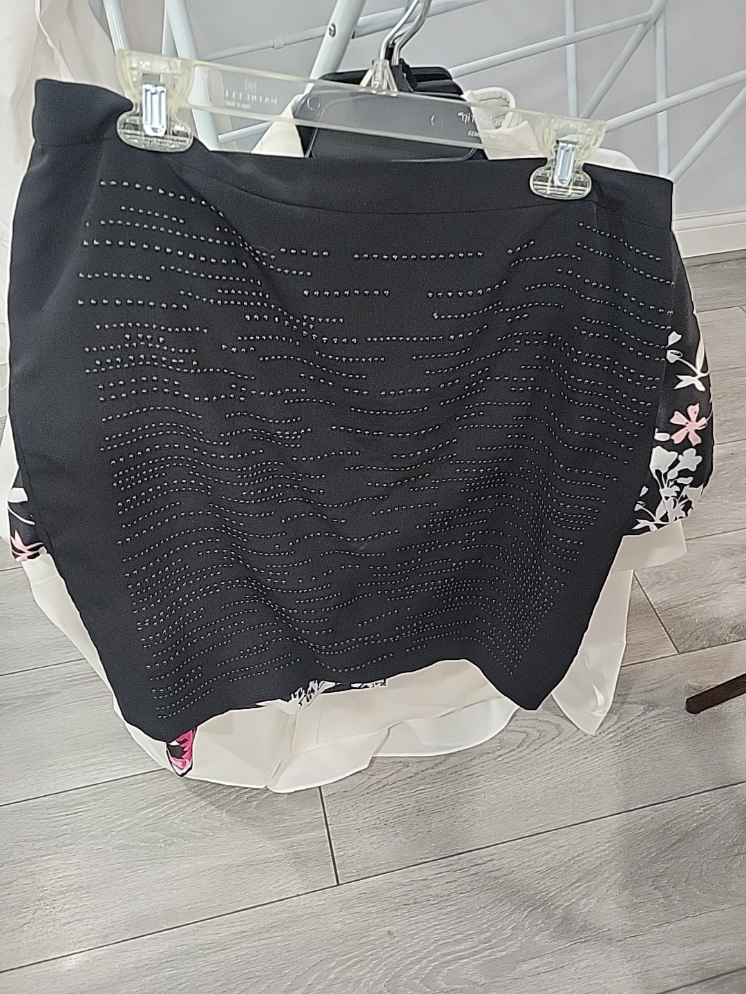 Womens Black Lined Skirt With Beads Size 16 By Calvin Klein