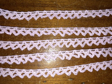 Vintage 62  Pink Crochet Lace Trim Sewing Cra...