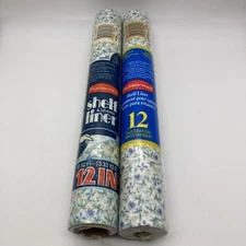 2 Vintage Rubbermaid Shelf Liner 5305 Villa Flora 10 sq ft  New Old Stock Blue