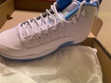 Air Jordan 12 Retro University Blue GS Shoe Size 6Y White 153265-112 NWT